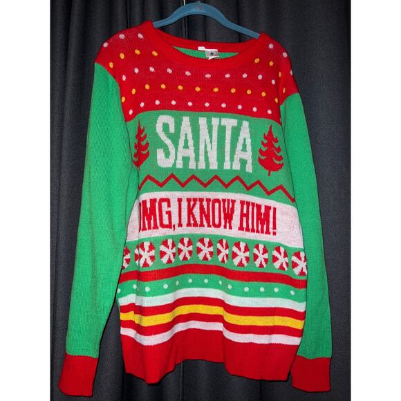 Ugly Christmas Sweater Xmas Size Large Elf - Picture 1 of 3